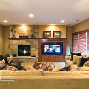 Basement TV & Fireplace