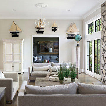 Beach style family room