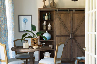 Family room - transitional dark wood floor family room idea in New York