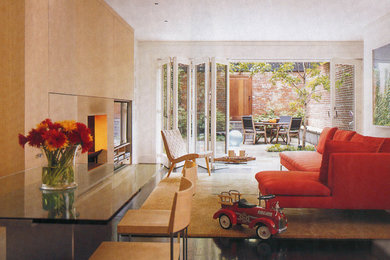 Inspiration for a contemporary family room remodel in Boston