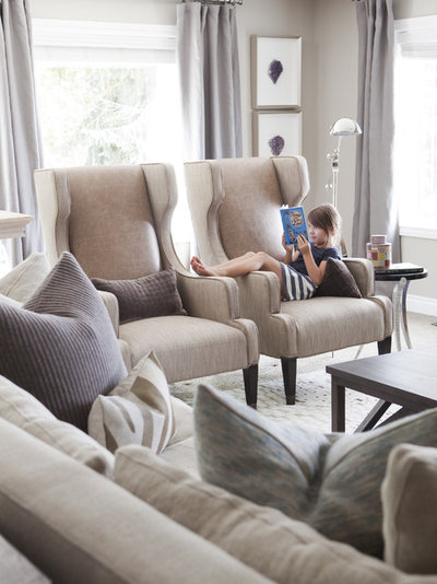 Transitional Family Room by Alice Lane Home Collection