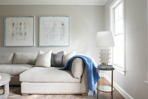 Transitional Family Room by Wendy Callahan Interiors and Fine Art