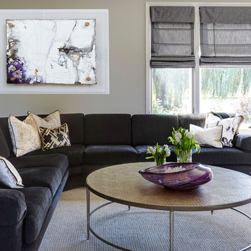 Black and Gray Family Room Remodel