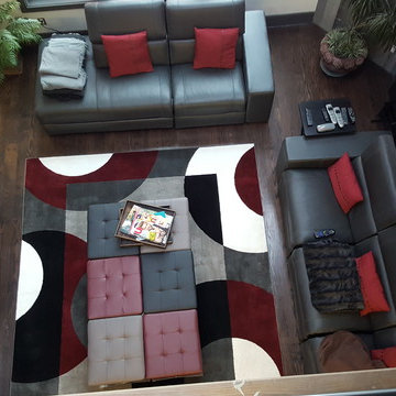 Black, Grey and Red Family Room