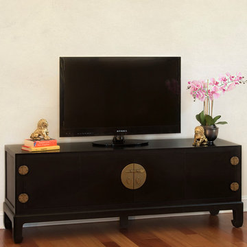 Black TV Stand Cabinet - Chinese Ming Style