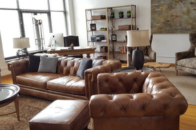 Family room - rustic family room idea in Chicago