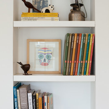 Bohemian Built-In Bookshelf Decor