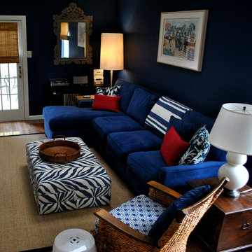 Bold Blue Family Room