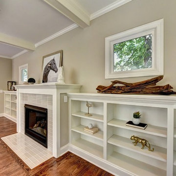 Book Cases and Fireplace