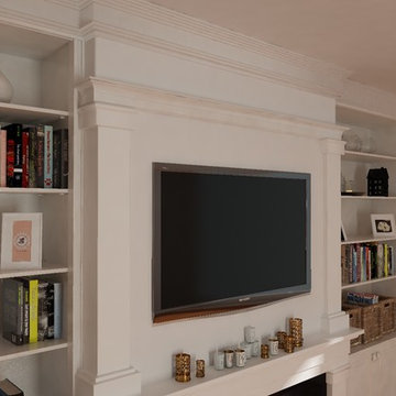 Bookcase & Fireplace