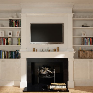Bookcase & Fireplace