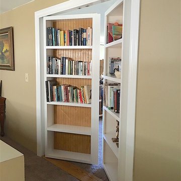 Bookcase doors make a hidden entrance to an office