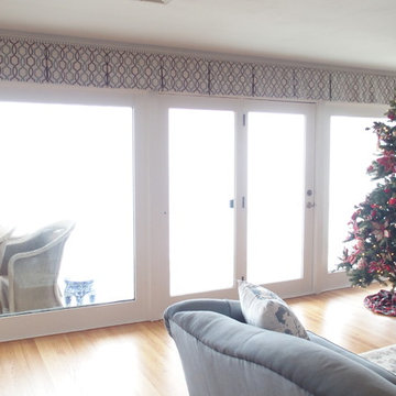 Box Pleat Valances on large windows by the water