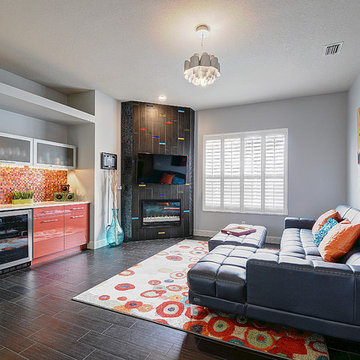 Bright and Colorful Kitchen and Living Space