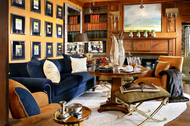 Example of an eclectic family room design in Las Vegas
