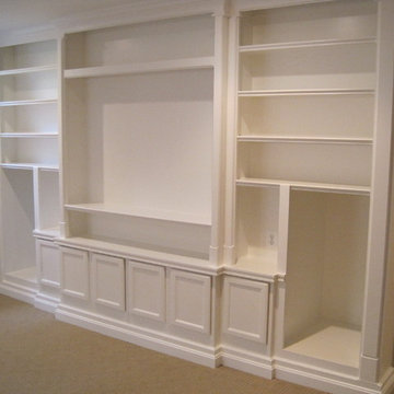 Built-in Bookcases, TV Cabinetry, & Seating