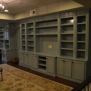 Built-In Cabinetry : Entertainment Center &  Desk Workstation with Wainscoting