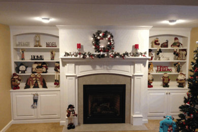 Example of a minimalist family room design in Philadelphia