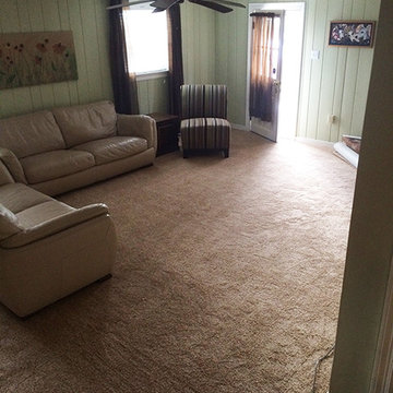 Carpet over Tile in the Basement