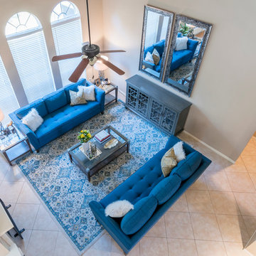 Casual Blue Family Room