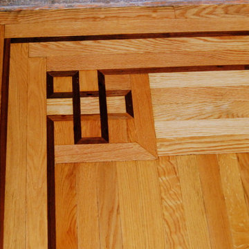Celtic Knot corner design on hardwood