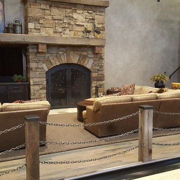 Chain Railing and Fireplace