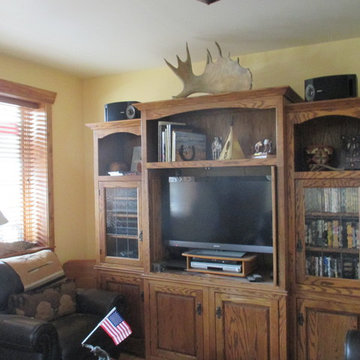 Change to warmer wall hue in basement Family Room