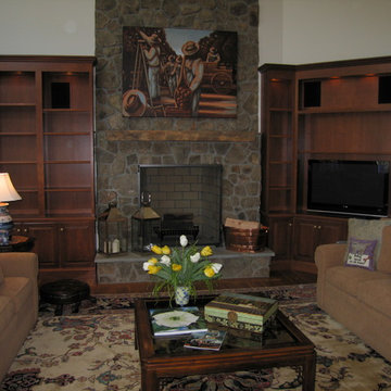 Cherry family room cabinetry