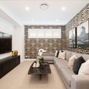 Inspiration for a contemporary family room in Sydney.