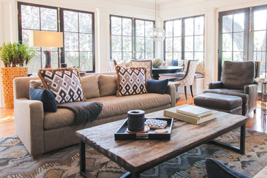 Inspiration for a transitional family room remodel in Austin