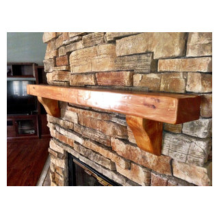 Chunky European Cedar Wood Fireplace Mantel - Rustic - Family Room -  Sacramento - by Kiwi Woodworks | Houzz