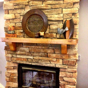 Chunky European Cedar Wood Fireplace Mantel