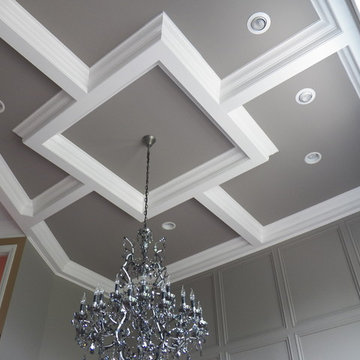 Classic 2-Story Coffered Ceiling and Paneled Wall in Mason