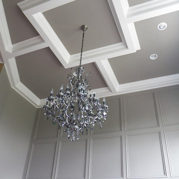 Classic 2-Story Coffered Ceiling and Paneled Wall in Mason