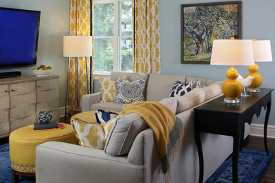 Inspiration for a transitional family room remodel in Jacksonville