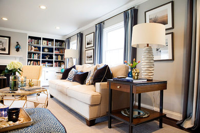 Example of a trendy family room design in Baltimore