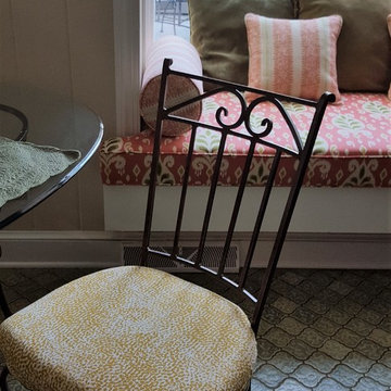 Close up of chair fabric and beautiful floor