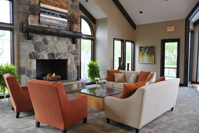 Inspiration for a timeless family room remodel in Detroit