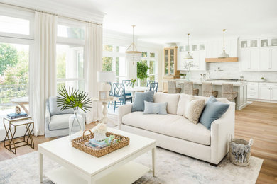 Beach style family room photo in Charlotte