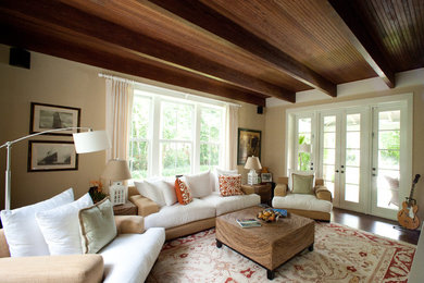 Inspiration for a rustic family room remodel in Miami