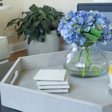 Coffee Table with Nearly Natural Blooming Hydrangea