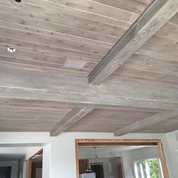 Coffered Ceiling Strip and Stain