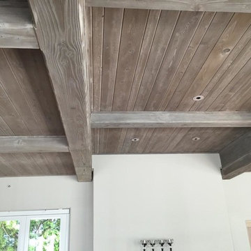 Coffered Ceiling Strip and Stain