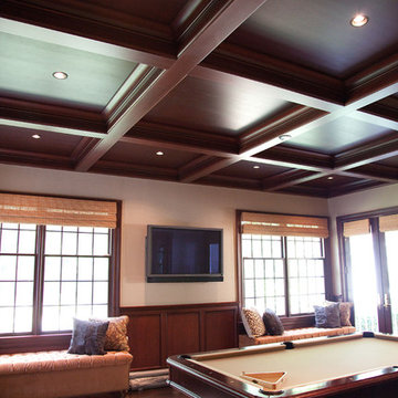 Coffered Cherry Ceiling and Paneling