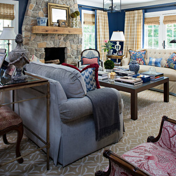 Comfortable  French Country Modern Family Room in St. David's, PA