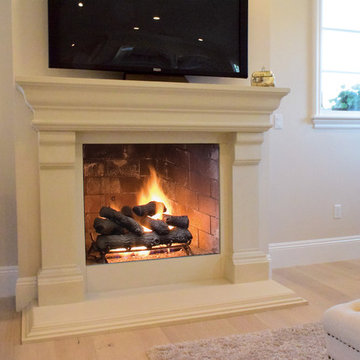 Concrete fireplace, mantel in Carlsbad,San Diego