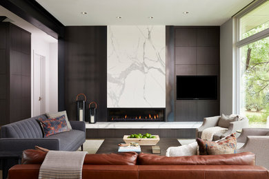 Inspiration for a modern living room remodel in Minneapolis