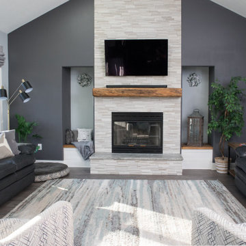 Contemporary Rustic Family Room in Des Moines