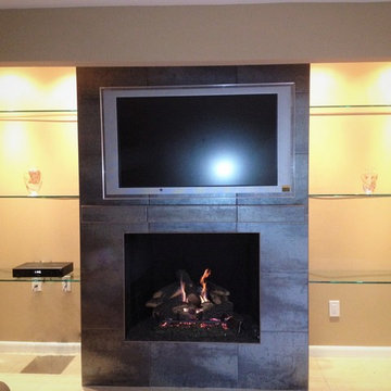 Contemporary Tile  Fireplace