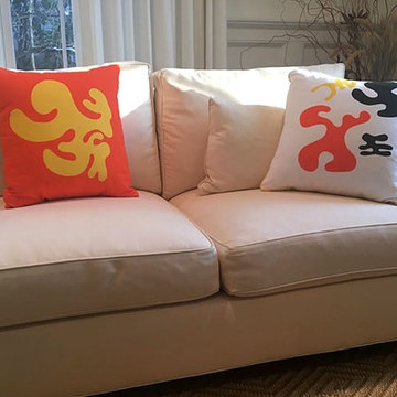Couch with Custom Designed Pillows